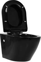 Wand-wc Ohne Sp&uuml;lrand Keramik Schwarz - Vidaxl