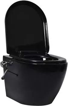 vidaXL Wand-WC ohne Spülrand mit Bidet-Funktion Keramik schwarz (145782) vidaXL Wand-WC ohne Spülrand mit Bidet-Funktion Keramik schwarz (145782)