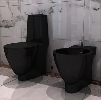 vidaXL Keramik-WC & Schwarz