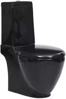 vidaXL WC Keramik-Toilette Badezimmer Rund Senkrechter Abgang Schwarz