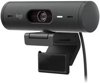 Logitech Brio 500 Full-HD-Webcam Zeigemodus, Doppelmikrofon (Brio 500)
