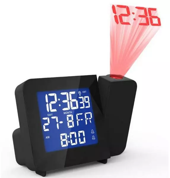 Miraval Funk-Projektionswecker Blaues LCD Display Funkuhr