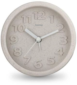 Hama Fuerteventura Analog Wecker ger&auml;uschlos beige mit 3D-Ziffern (00222221)