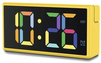 Hama Digitaler Wecker Ibiza mit Multicolor-Display und USB-Ladefunktion gelb (00222210)