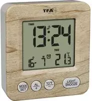 Tfa Dostmann 60.2567.08 Funk Wecker Holz, Braun Alarmzeiten 1