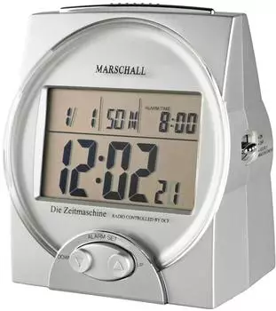 Marschall Funkuhr mit Sprachausgabe, silber, großes Display (1025)