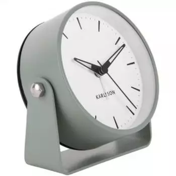 Karlsson Calm Wecker, Metall, graugrün (KA5937GR)