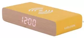 Karlsson Retro Flat LED Wecker, MDF, hellgelb (KA6039BY)
