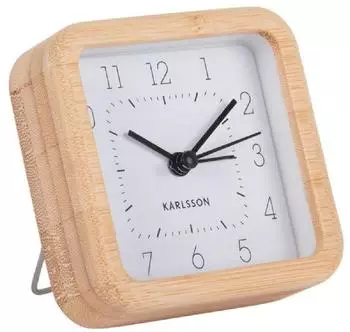 Karlsson Neat Square Wecker Bambus/weiß (KA5924WH)
