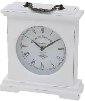 Boltze Betty Standuhr aus Holz, wei&szlig;, 24cm (5231600)