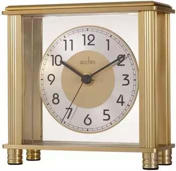 Acctim Hampden Kaminuhr Quarz Metall & Glas, Messingoptik (36988)