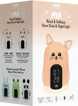 Bigben Mia Kinderwecker & Nachtlicht Katzenform, rosa (S7192807)