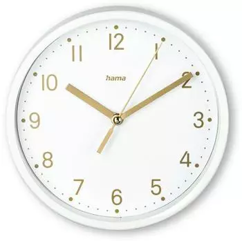 Hama Madeira Tisch-/Wanduhr analog, rund, &Oslash; 16cm, lautlos, wei&szlig; (00185869)