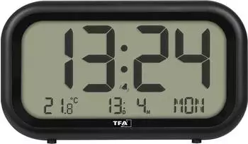 TFA Dostmann NOCTA Digitaler Wecker LCD, Innenthermometer, schwarz (60.2052.01)