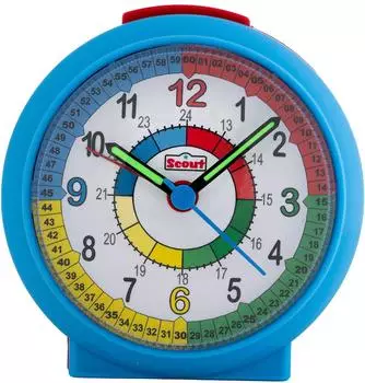 Scout LearnTheTime Kinder-Wecker Lernziffernblatt blau/rot (280001049)