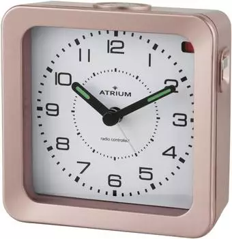 Atrium Funkwecker A660-17 analog, Quarz, lautlos, Leuchtzeiger, rosé (A660-17)