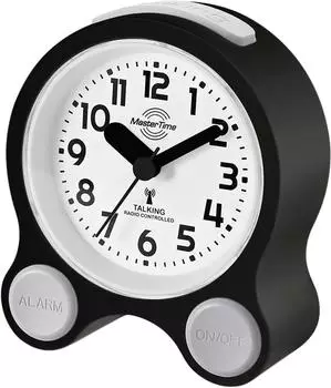 Master Time MTC-71031-12B Sprechender Funkwecker schwarz/weiß (MTC-71031-12B)