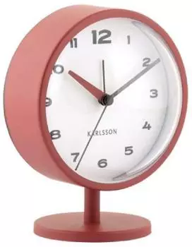 Karlsson Brisk Dome Wecker, rund, Eisen, roter Ocker