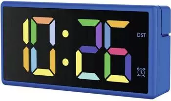 Hama Ibiza Digitaler Wecker, mehrfarbiges Display, USB, blau (00222209)