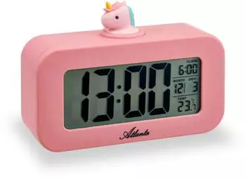 Atlanta Digitalwecker Kinder Einhorn-Motiv mit Melodien (2169/17)