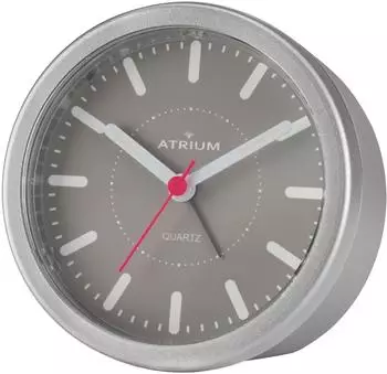 Atrium A261-19 Analogwecker Quarz, lautlos, Licht, Snooze, grau/silber (A261-19)