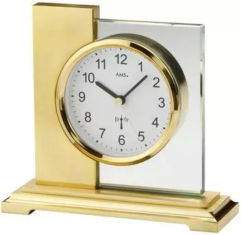 AMS Funktischuhr eckig, Metall, gold (5141)