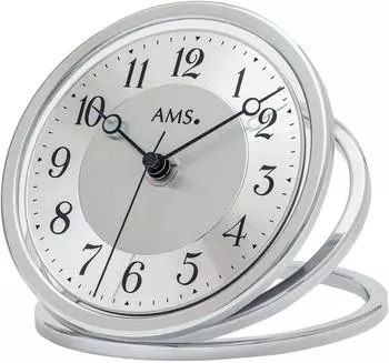 AMS Funktischuhr, Aluminium, silber (5178)