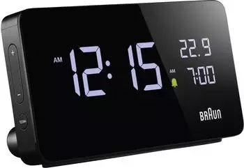 Braun BC20B Digitaler Wecker, Datumsanzeige, Beleuchtung, USB-C, schwarz (67707)