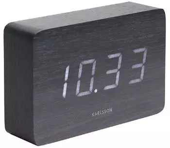 Karlsson Wecker Square Holzfurnier schwarz, wei&szlig;e LED (KA5653BK)