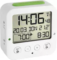 TFA 60.2528.02, TFA digitaler Funkwecker BINGO wei&szlig; Kunststoff