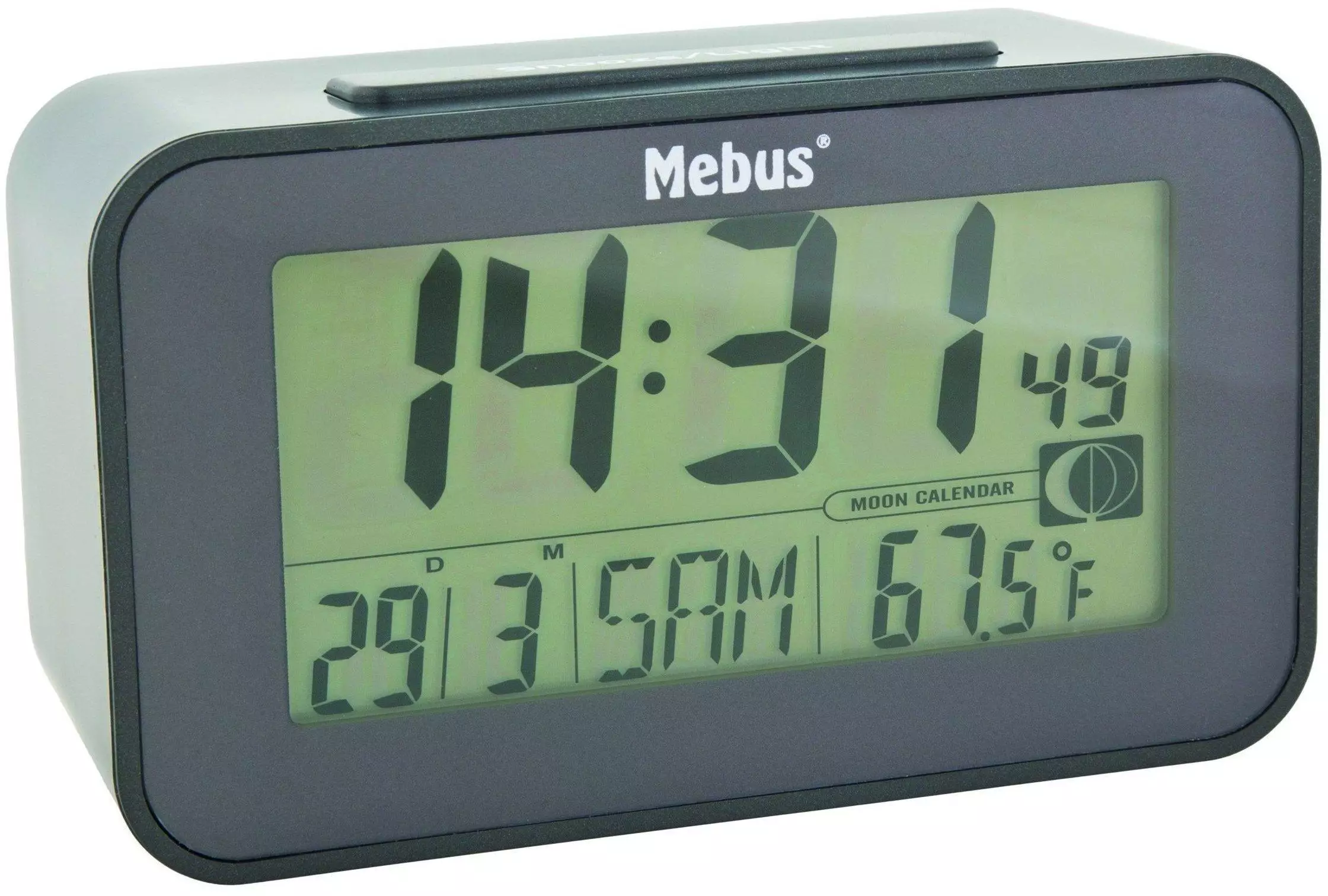 Mebus digitaler Funk-Wecker mit Mondkalender, Beleuchtung