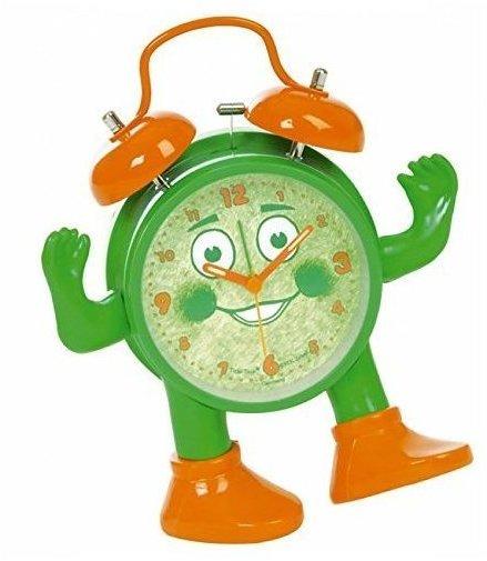 AccuCell ABC spielerisch die Uhrzeit lernen, Ticki Tack der Kinderwecker grün orange, inklusive Batterie