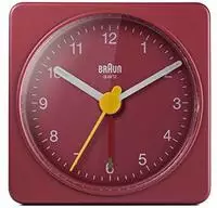 Braun Wecker BC02R rot, analog, Quarzuhr