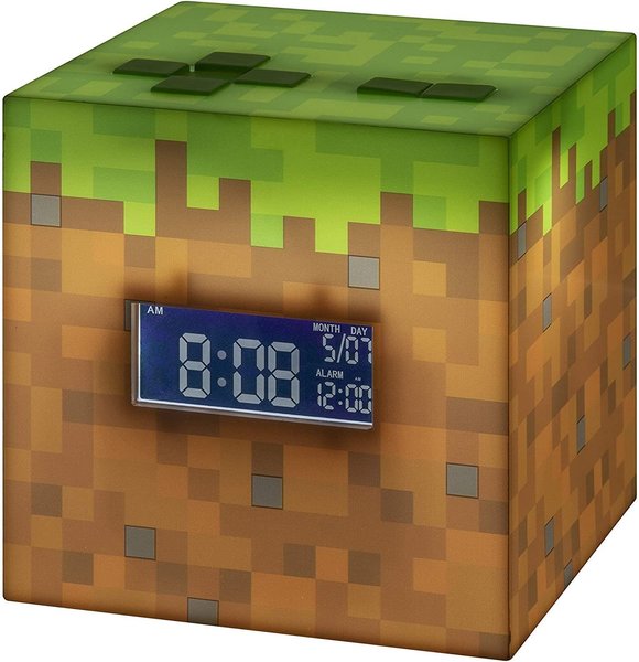 Paladone Minecraft Alarm Clock Pixelated Grass Block