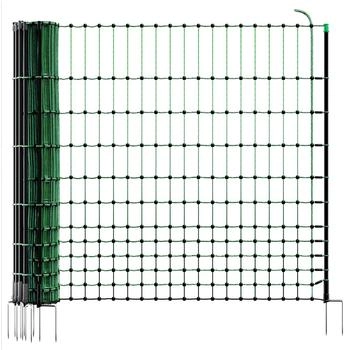 VOSS.farming FarmNET 25m Hühnerzaun 112cm ohne Strom (9 Pfähle, 2 Spitzen) grün