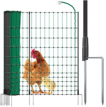 VOSS.farming farmNET+ 50m 112cm (20 Pfähle, 2 Spitzen) grün