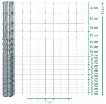 VOSS.farming Classic Wildzaun 50m 180cm Knotengeflecht verzinkt