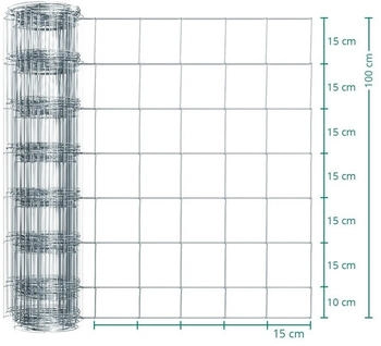 VOSS.farming 50m Classic Wildzaun Knotengeflecht 100cm - 100/08/15 verzinkt