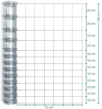 VOSS.farming 50m Classic Wildzaun Knotengeflecht 150cm - 150/13/15 verzinkt