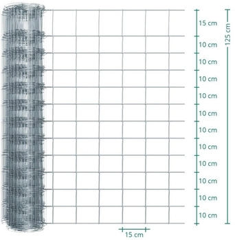 VOSS.farming 50m Premium Plus Wildzaun Knotengeflecht 125cm - 125/13/15 verzinkt