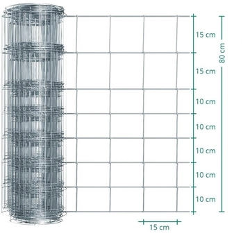 VOSS.farming 50m Premium Plus Wildzaun Knotengeflecht 80cm - 80/08/15 verzinkt