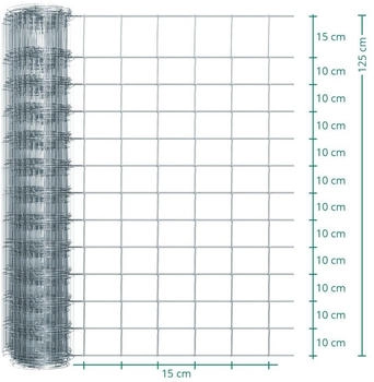 VOSS.farming 50m Premium Wildzaun Knotengeflecht 125cm - 125/13/15 verzinkt