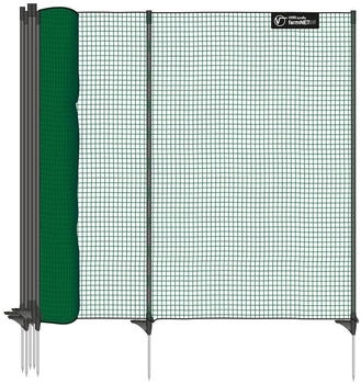 VOSS.farming classic 25m Begrenzungszaun Schutznetz 90cm 15 Pfähle 1 Spitze ohne Strom grün
