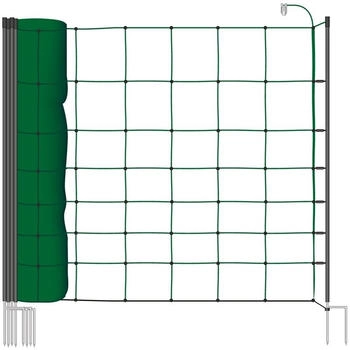 VOSS.farming classic 50m Elektrozaunnetz Schafnetz 90cm 14 Pfähle 2 Spitzen grün