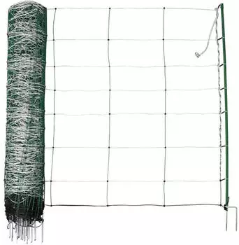 AKO TitanNet Schafzaun 90cm 50m Doppelspitze weiß/grün (27326)