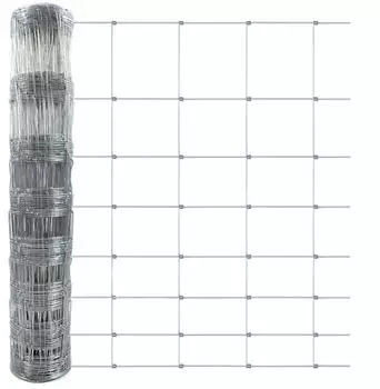 Floordirekt Wildzaun Knotengitter verzinkt 120cm x 50m, Maschenbreite 15cm (fd-25918)