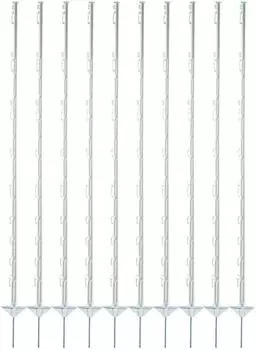 electra Weidezaunpfahl Kunststoff 150cm Doppeltritt wei&szlig;, 10 St&uuml;ck (E1851)