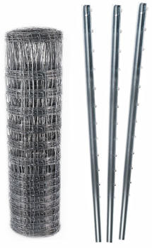 Aquagart Wildzaun 130/18/15 schwere Ausführung + Z-Profil Zaunpfosten 250 m