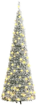 vidaXL Artificial Christmas Tree Pop-up Flocked Snow 200 LEDs 210cm (357759)