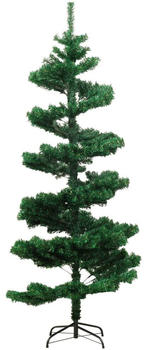 vidaXL Swirl Christmas Tree with Pot and LEDs Green 180cm (344651)